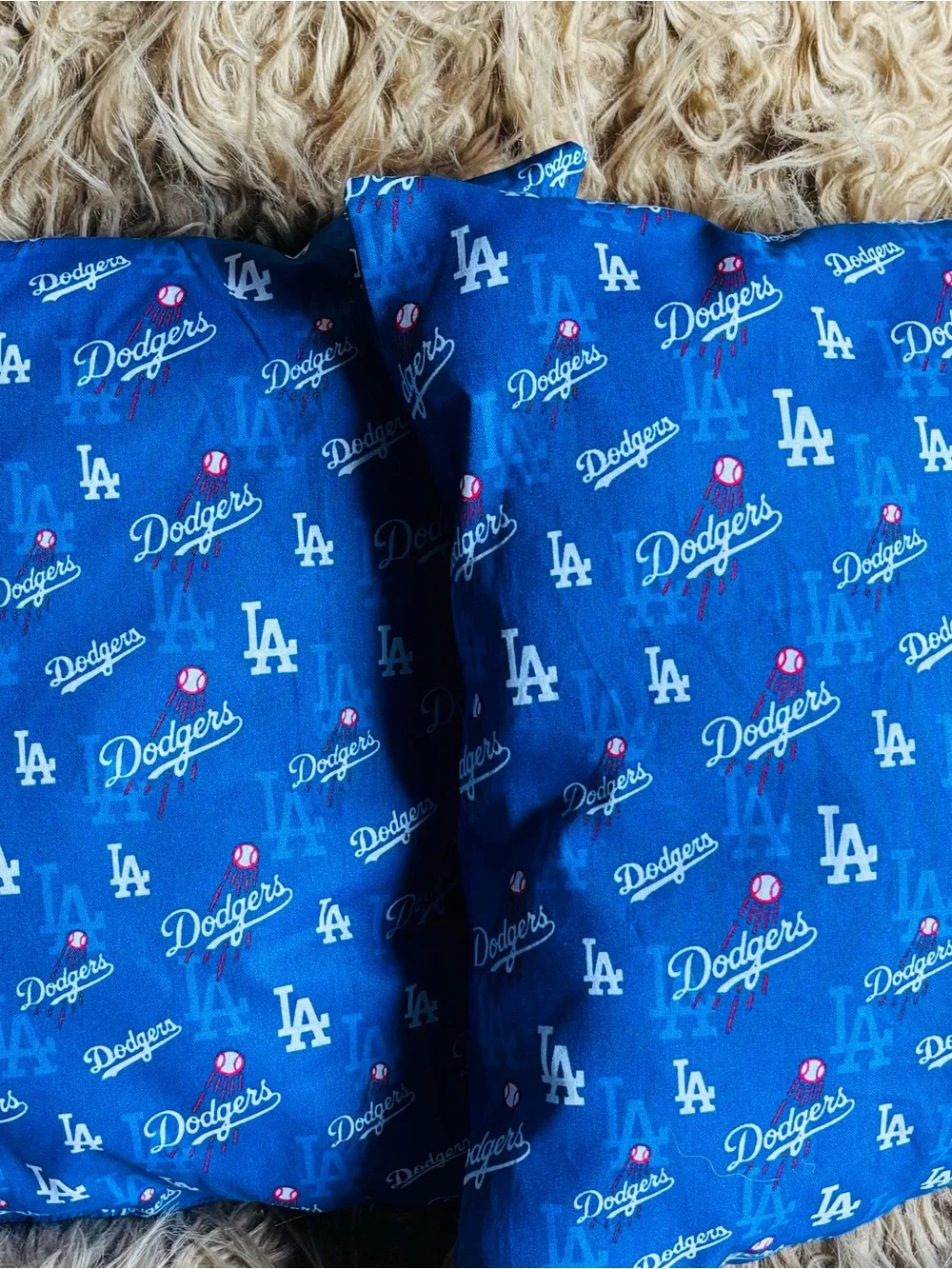 Los Angeles Dodgers Pillow Set Handmade Hard to Find 16”x16” One of a Kind